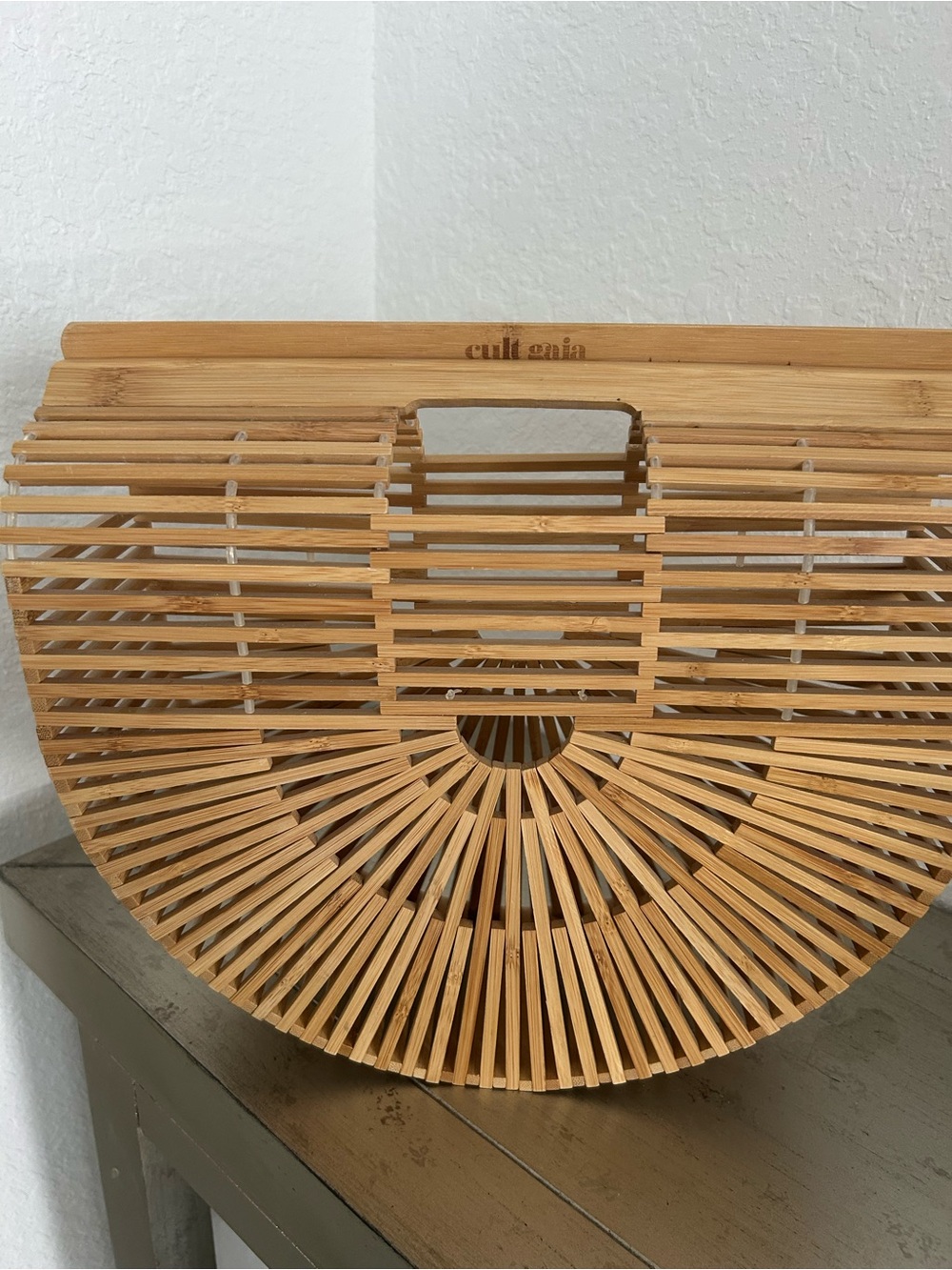 cult gaia bamboo ark tote in tan